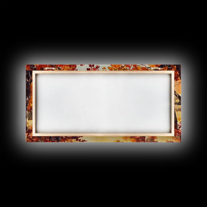 Fall farmhouse wall art Framed Canvas Print equestrian scene autumn country decor cozy farmhouse holiday decor above sofa art gift idea