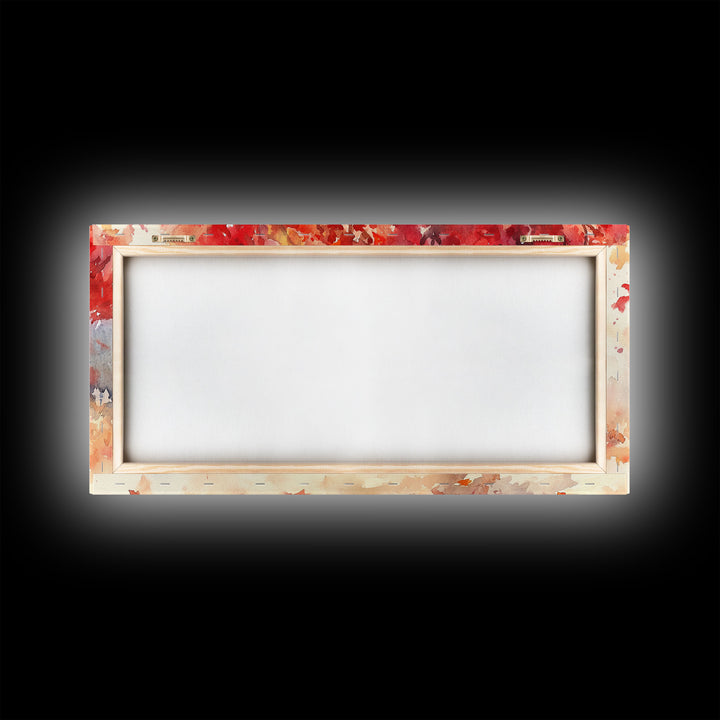 Fall Harvest Picnic Scene, Farmhouse Fall Decor, Framed Canvas Print, Seasonal Wall Art, Country Home Decor, Watercolor Artwork Gift Idea