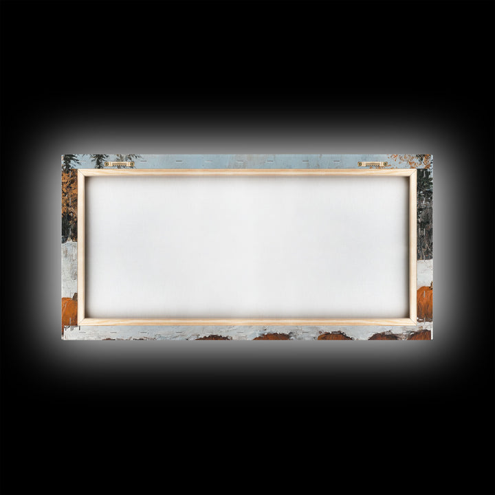 Cowboy Sipping Coffee Autumn Decor Framed Canvas Print Perfect Above Sofa Wall Art Western Home Decor Moody Fall Artwork Rustic