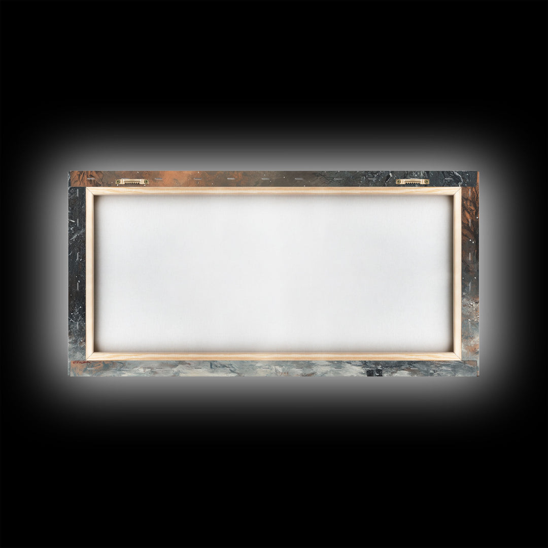 Cowboy On The Farm, Framed Canvas Print Fall Cowboy Wall Art Above Sofa Decor Moody Fall Western Wall Art