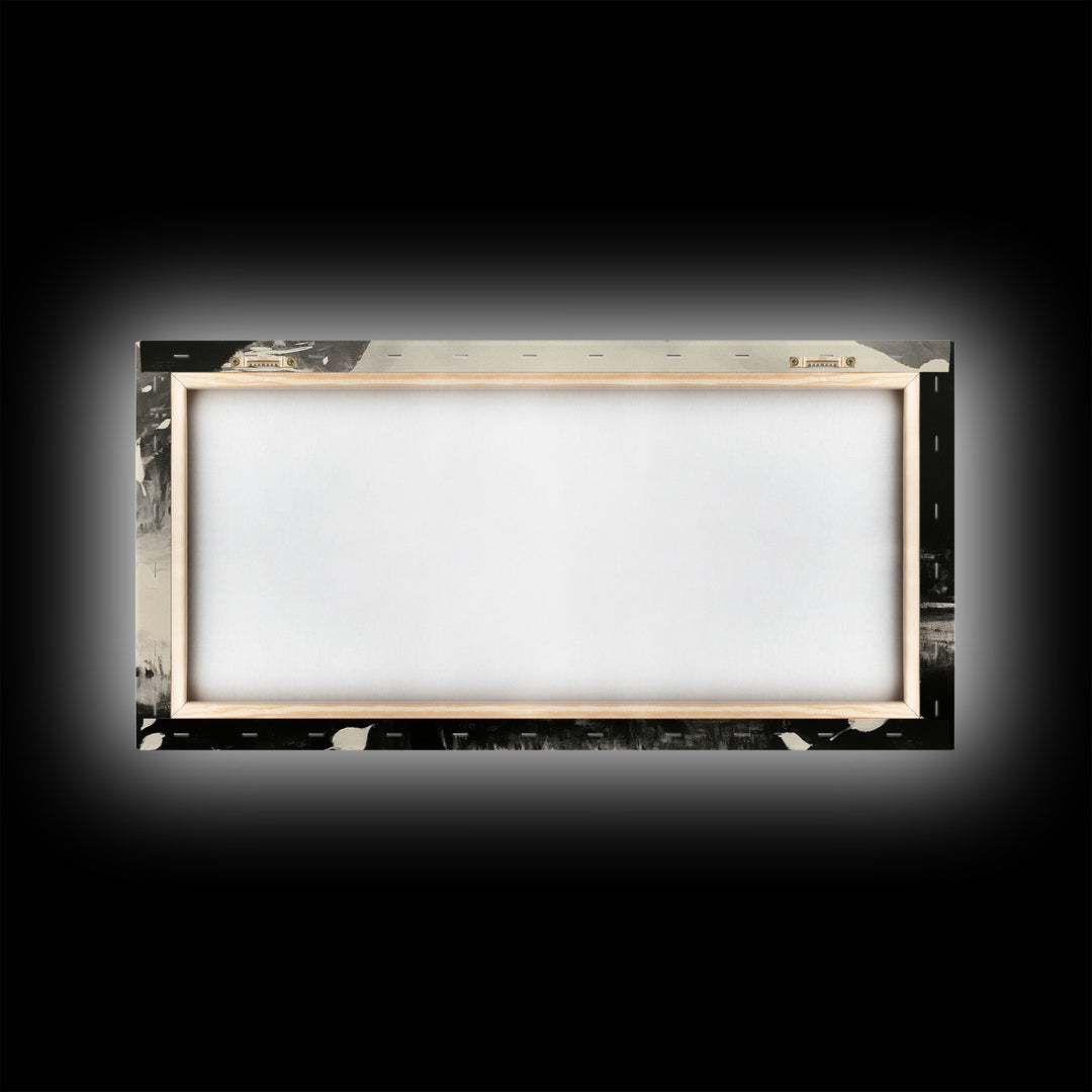 Winter Forest Cowboy Framed Canvas Print Christmas Cowboy Art Above Sofa Holiday Wall Decor Seasonal Winter Wonderland Gift