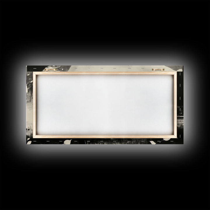 Winter Forest Cowboy Framed Canvas Print Christmas Cowboy Art Above Sofa Holiday Wall Decor Seasonal Winter Wonderland Gift