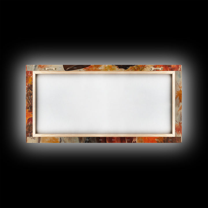 Framed Canvas Print Cowboy Gazing Over Snowy Landscape Western Horse Rider Winter Mountain Art Winter Wonderland Wall Art