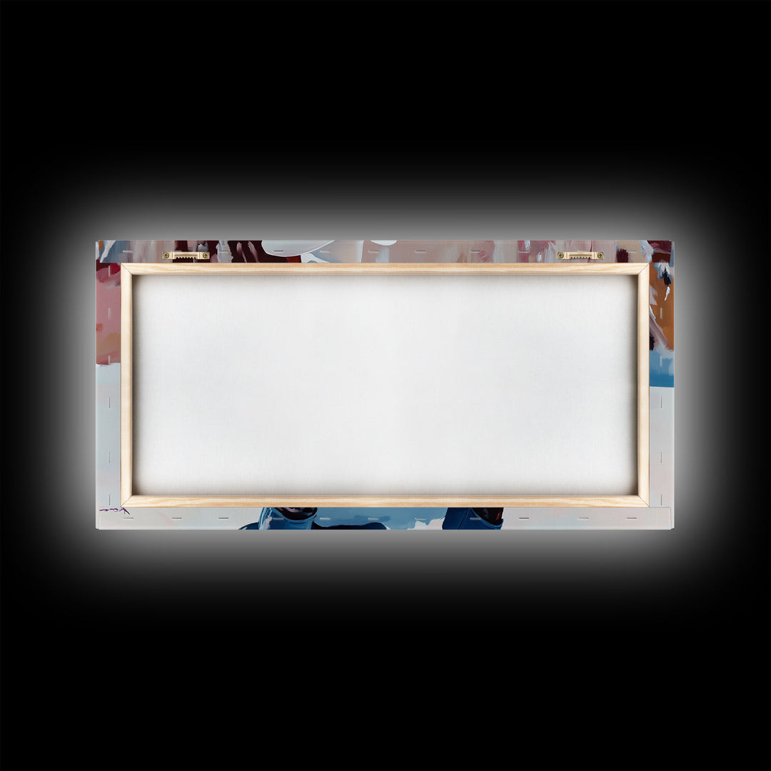 Fall harvest Framed Canvas Print featuring a cowgirl sitting among pumpkins in a rustic setting, farmhouse autumn decor and wall art