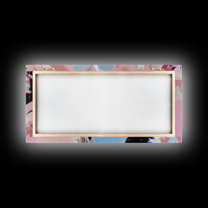 Vibrant Framed Canvas Print of a Winter Cowgirl in Snowy Mountains with Horse, Art Winter Decor, Perfect Gift Idea for Winter Home Decor