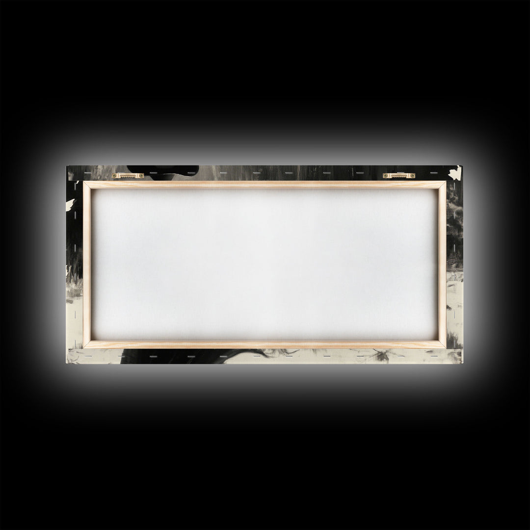 Bold Framed Canvas Print of a Cowgirl Riding Through Snow, Western Horse Art, Dynamic Winter Wall Decor and Christmas Holiday Gift Idea