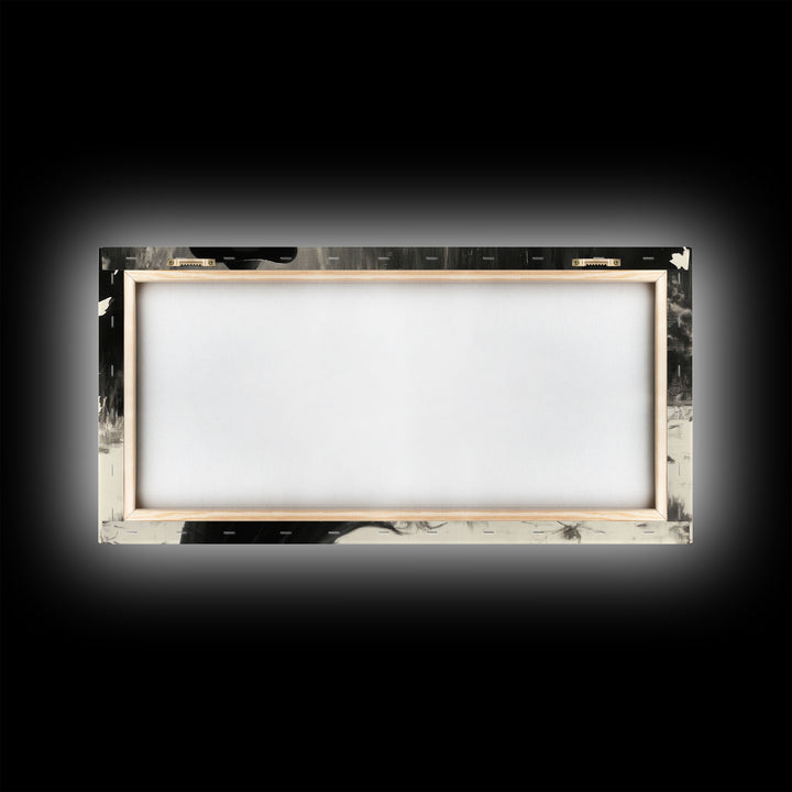 Bold Framed Canvas Print of a Cowgirl Riding Through Snow, Western Horse Art, Dynamic Winter Wall Decor and Christmas Holiday Gift Idea