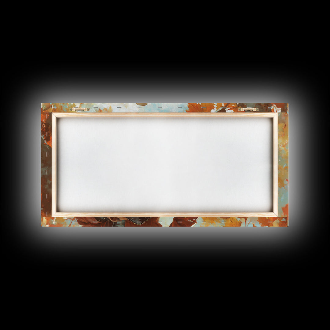 Serene Framed Canvas Print of Autumn Cottage Landscape, Moody Country Wall Art for Fall Home Decor, Perfect Autumn Gift Idea Seasonal Decor