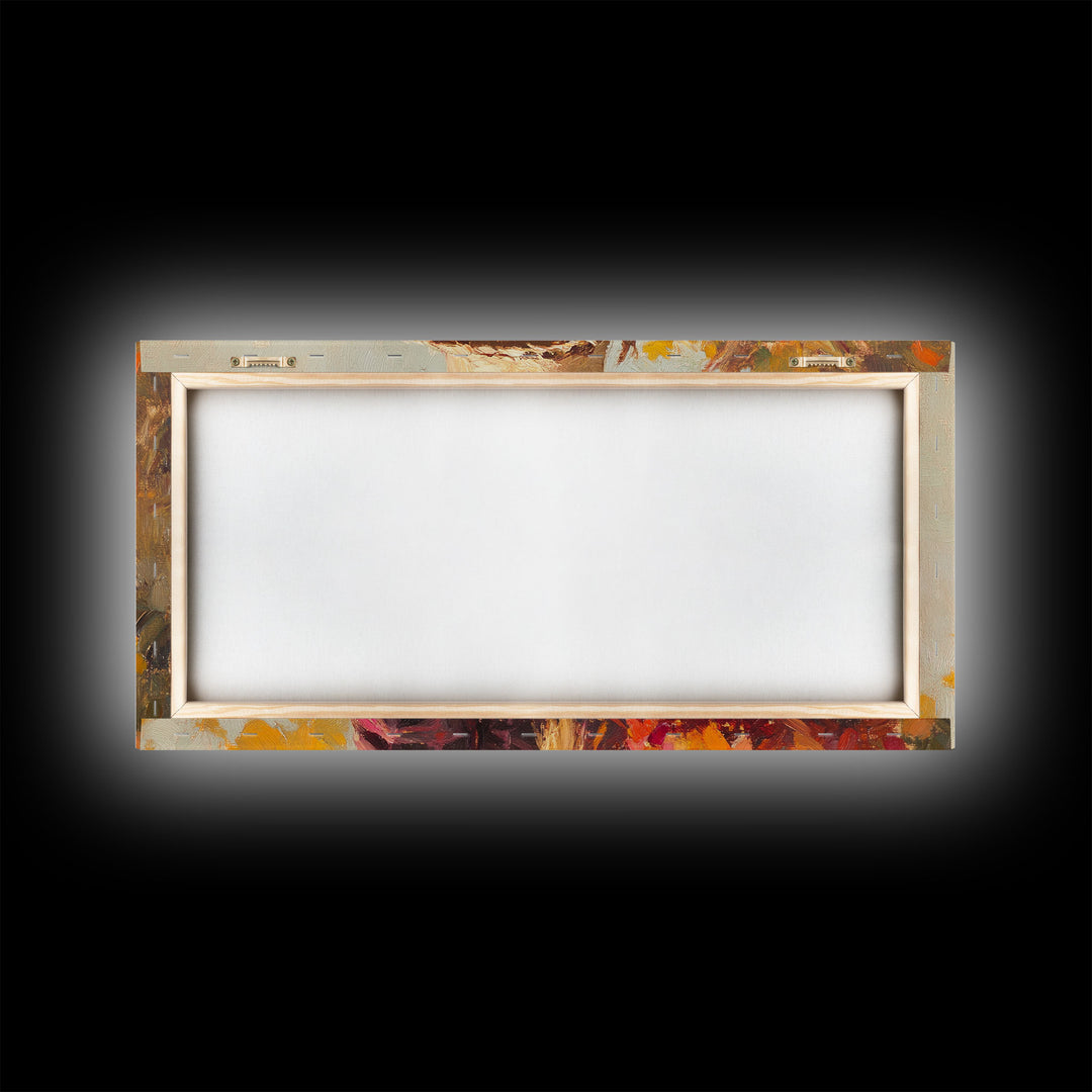 Cowgirl Amongst The Fall Leaves, Framed Canvas Print, Serene Fall Wall Decor, Perfect Rustic Seasonal Wall Art and Gift Idea