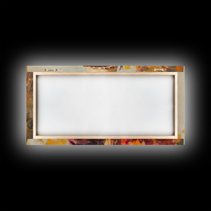 Cowgirl Amongst The Fall Leaves, Framed Canvas Print, Serene Fall Wall Decor, Perfect Rustic Seasonal Wall Art and Gift Idea