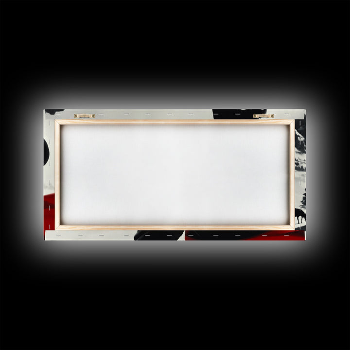 Cozy Cottage in Misty Autumn Countryside Framed Canvas Print, Perfect Rustic Artwork to Bring Warmth and Tranquility Into Your Home