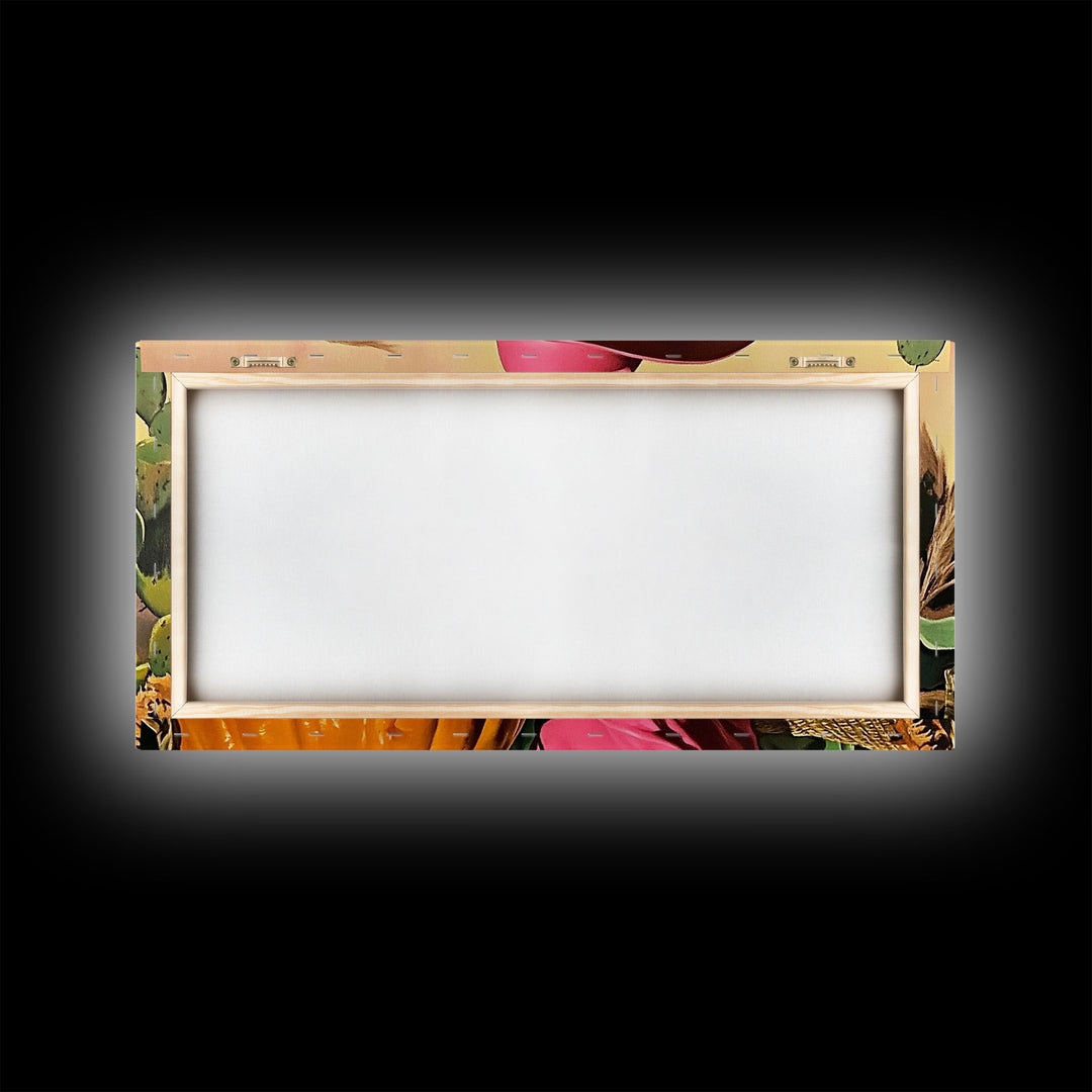 Retro Cowgirl In A Pumpkin Patch, Framed Canvas Print, Fall and Autumn Rustic Decor, perfect autumn or Christmas decor wall art