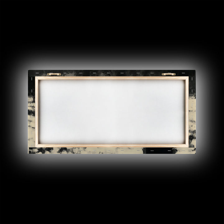 Framed Canvas Print misty forest pathway surrounded by vibrant autumn foliage, serene landscape wall art for fall or rustic home decor