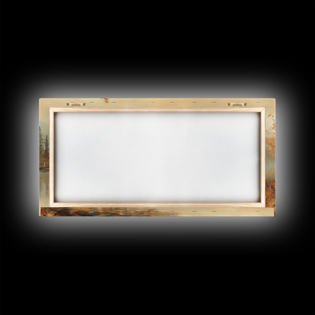 Fall In The Countryside, Moody Wall Decor, Framed Canvas Print, Seasonal Autumn Decor