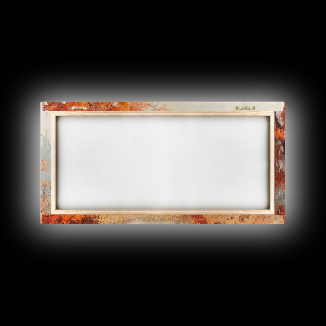 Fall In The Forest, Autumn Watercolor Painting, Moody Landscape Painting, Framed Canvas Print, perfect nostalgic Christmas wall art decor