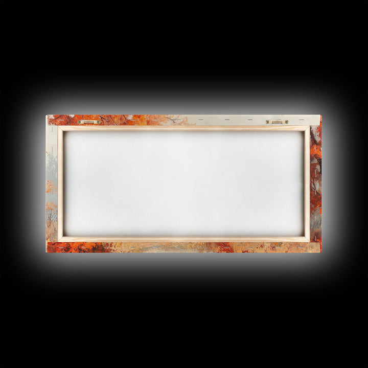 Fall In The Forest, Autumn Watercolor Painting, Moody Landscape Painting, Framed Canvas Print, perfect nostalgic Christmas wall art decor