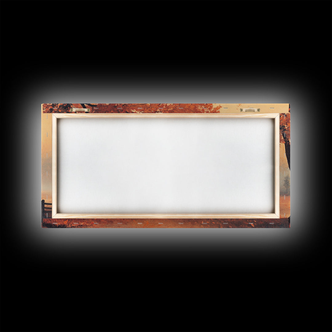 Rustic Barn Painting, Framed Canvas Print, Farmhouse Decor, Farmhouse Wall Art, Vintage Style Fall Barn Landscape Painting, Original Artwork