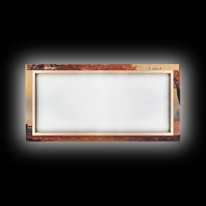 Rustic Barn Painting, Framed Canvas Print, Farmhouse Decor, Farmhouse Wall Art, Vintage Style Fall Barn Landscape Painting, Original Artwork