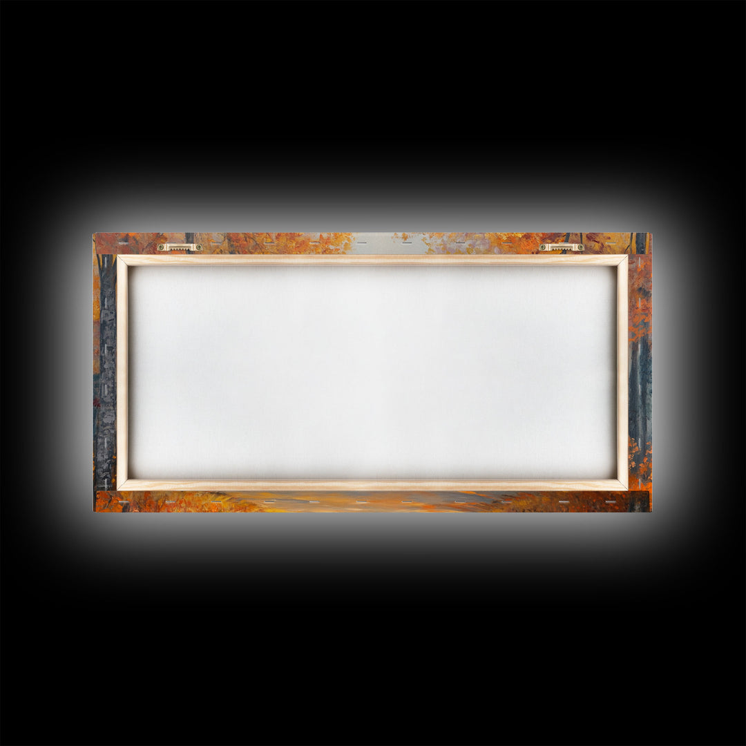 Fall In The Forest, Moody Landscape Painting, Watercolor Painting, Framed Canvas Print, winter wonderland wall art for cozy Christmas decor