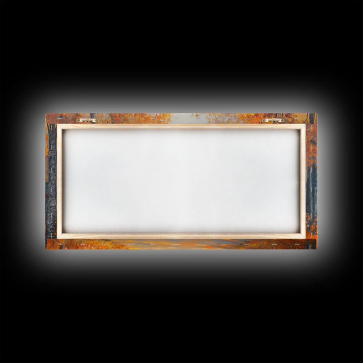 Fall In The Forest, Moody Landscape Painting, Watercolor Painting, Framed Canvas Print, winter wonderland wall art for cozy Christmas decor