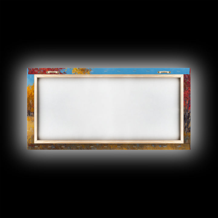 Group Of Horseback Riders In Autumn Field, Rustic Fall Scene Wall Art, Country Farmhouse Framed Canvas Print, Cozy Harvest Time Art