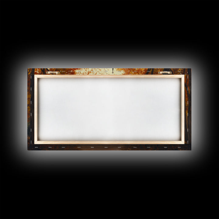 Beautiful Country Church in Autumn Scene Framed Canvas Print Fall Art, Rustic Autumn Church Scene, Vintage Wall Art Home Decor