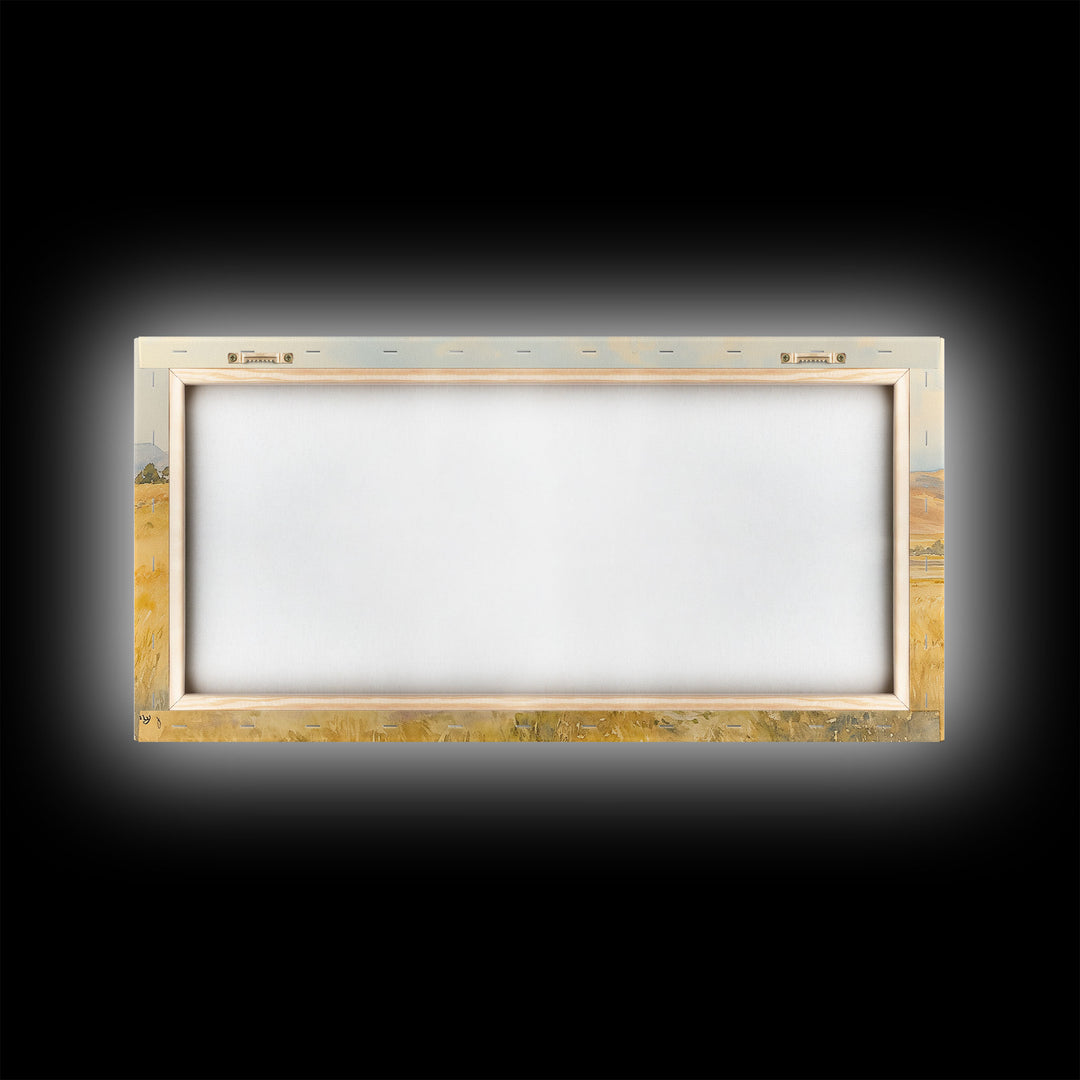 Cowboy On Snowy Path Framed Canvas Print Tall Art Winter Wonderland Western Christmas Decor Rustic Winter Wall Art Gift Cowboy Holiday Gift