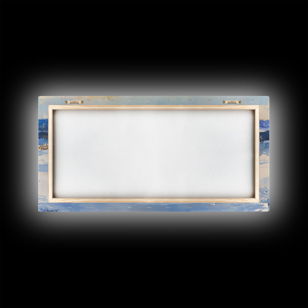 Cowboy In Golden Light Framed Canvas Print Tall Art Autumn Country Landscape Fall Decor Rustic Western Wall Art Farmhouse Decor Gift