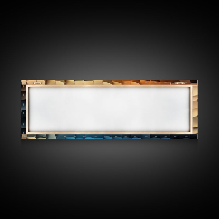 Abstract Art - Coastal Cubism - Framed Canvas Print - Panoramic Geometric Art - Unique Home Decor