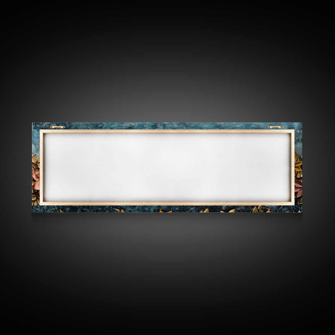 Abstract Wildflower Field Oil Painting Print | Nature Framed Large Gallery Art Ready To Hang, Panoramic Extra Wide Wall Art