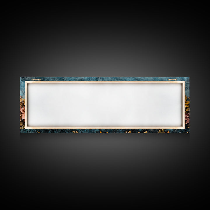 Abstract Wildflower Field Oil Painting Print | Nature Framed Large Gallery Art Ready To Hang, Panoramic Extra Wide Wall Art