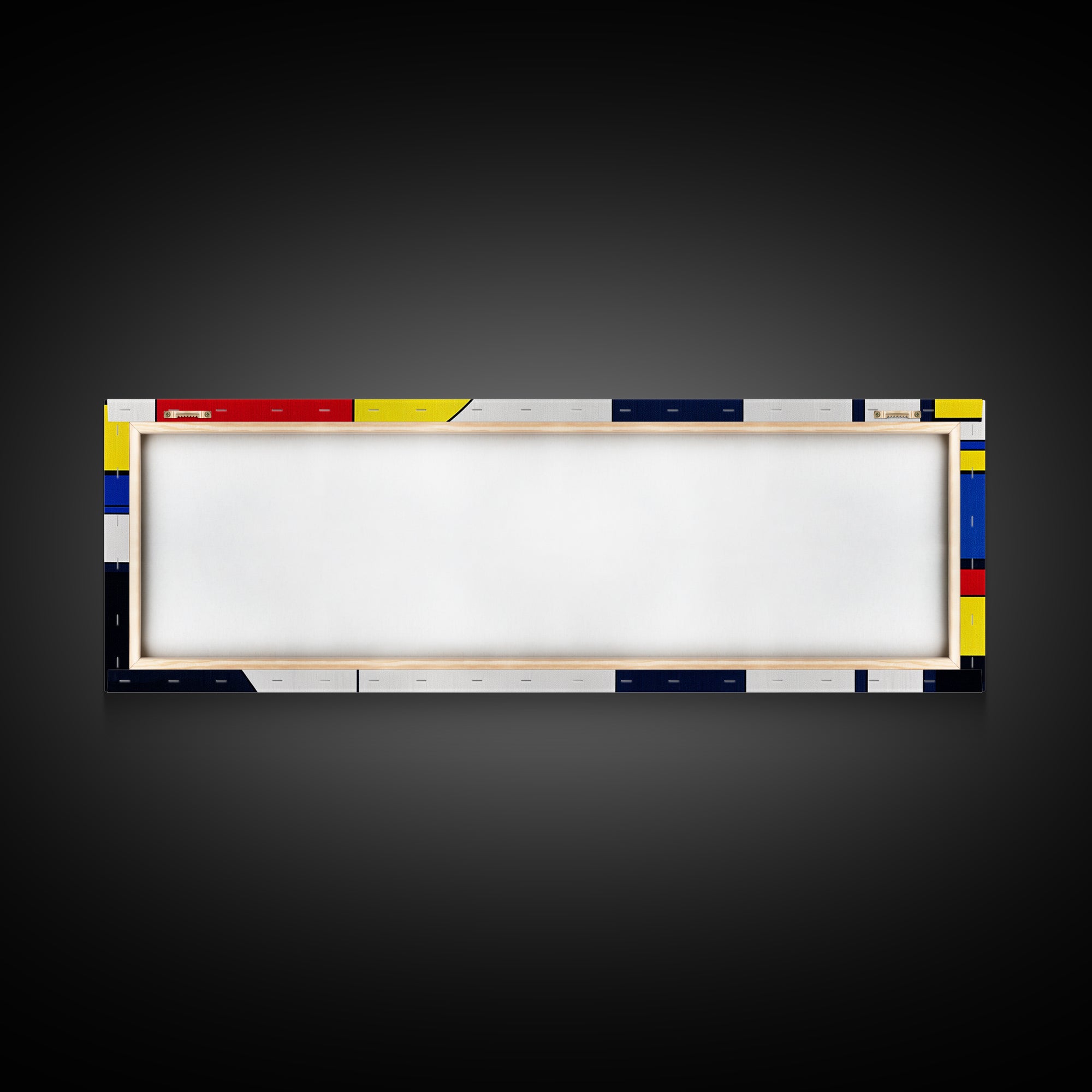 Blue, Yellow and Red Abstract Cubism Art, Framed Canvas Print, Modern Art, MCM Inspired Home Decor