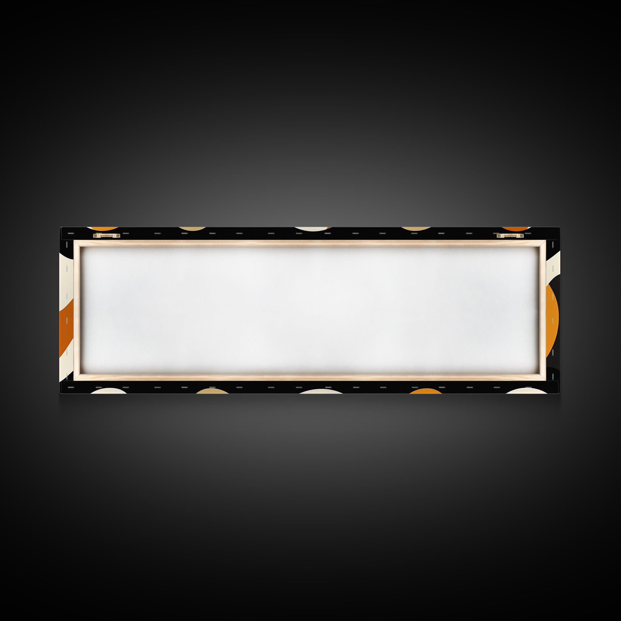 Amber Waves - Framed Canvas Print - Boho Abstract Wall Art - Modern Home Decor - MCM Style Black Background Wall Art