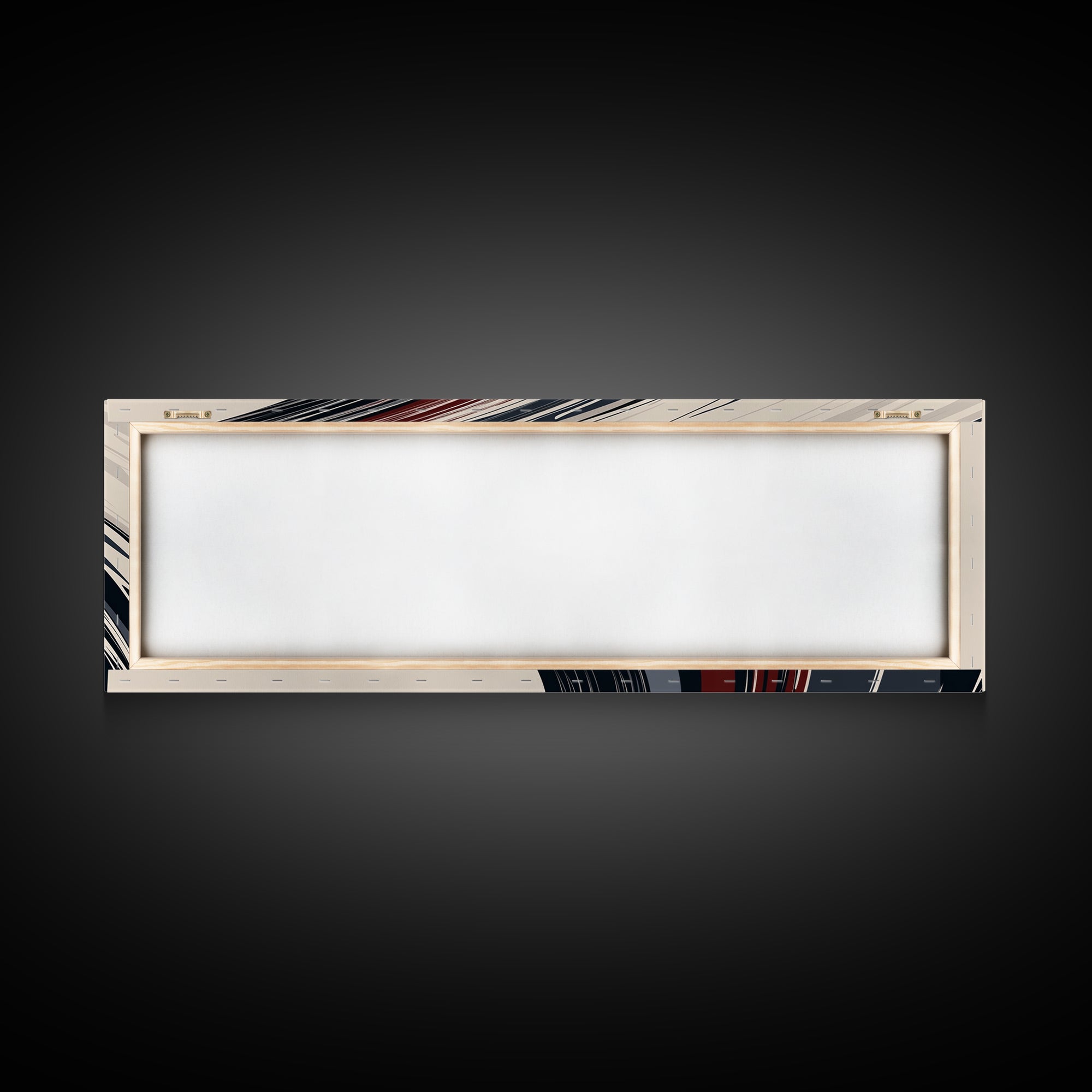 Abstract Line Art - Grey, Black and Brown Lines - Framed Canvas Print - MCM Style Abstract Wall Art, Extra Wide Art