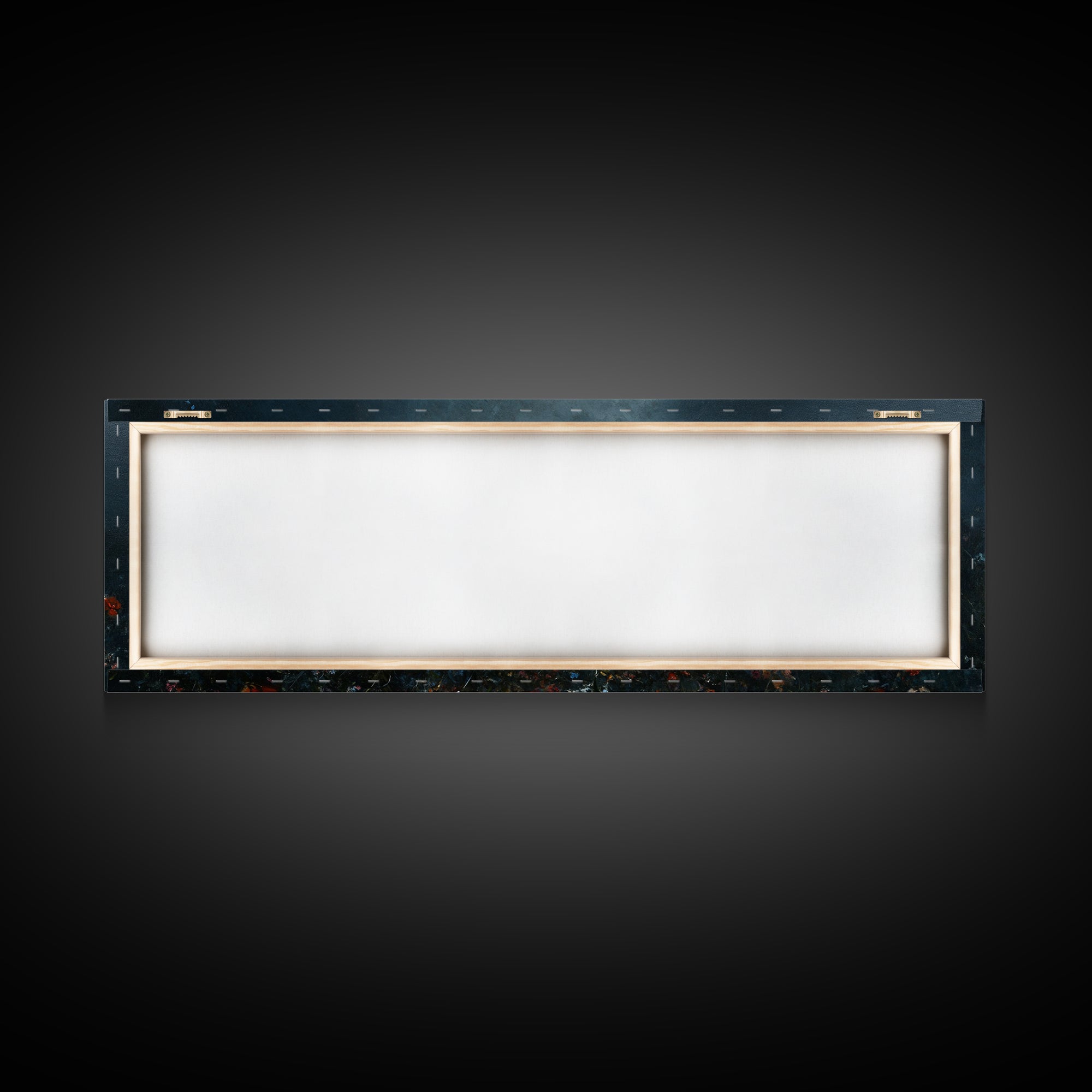 Dark & Moody Wild Flowers At Night, Framed Canvas Print, Panoramic Thought Provoking Wall Art, Above Bed Art, Dark Floral Painting