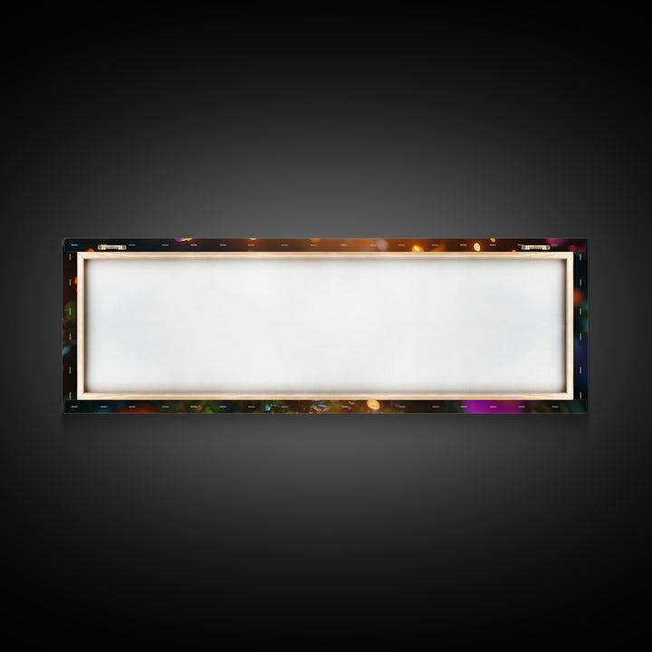 Beautiful 3D Rendered Flower Canvas Print, Wild Flowers In The Morning Dew at Sunset, Panoramic Extra Wide Wall Art