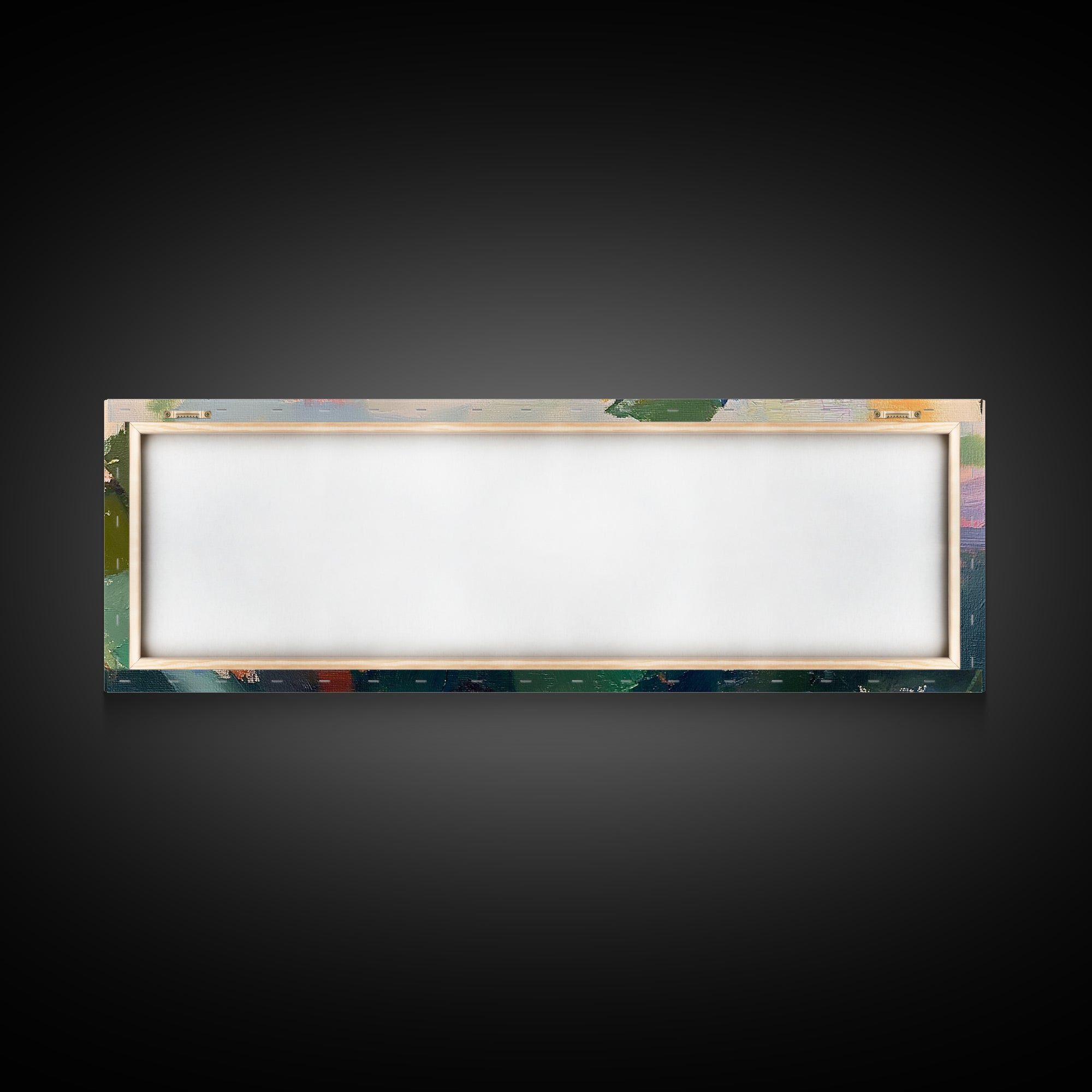 Abstract Flowers Panoramic Painting Print, Oil Painting Wood Framed Canvas Print, Boho Modern Art, Modern Farmhouse Decor