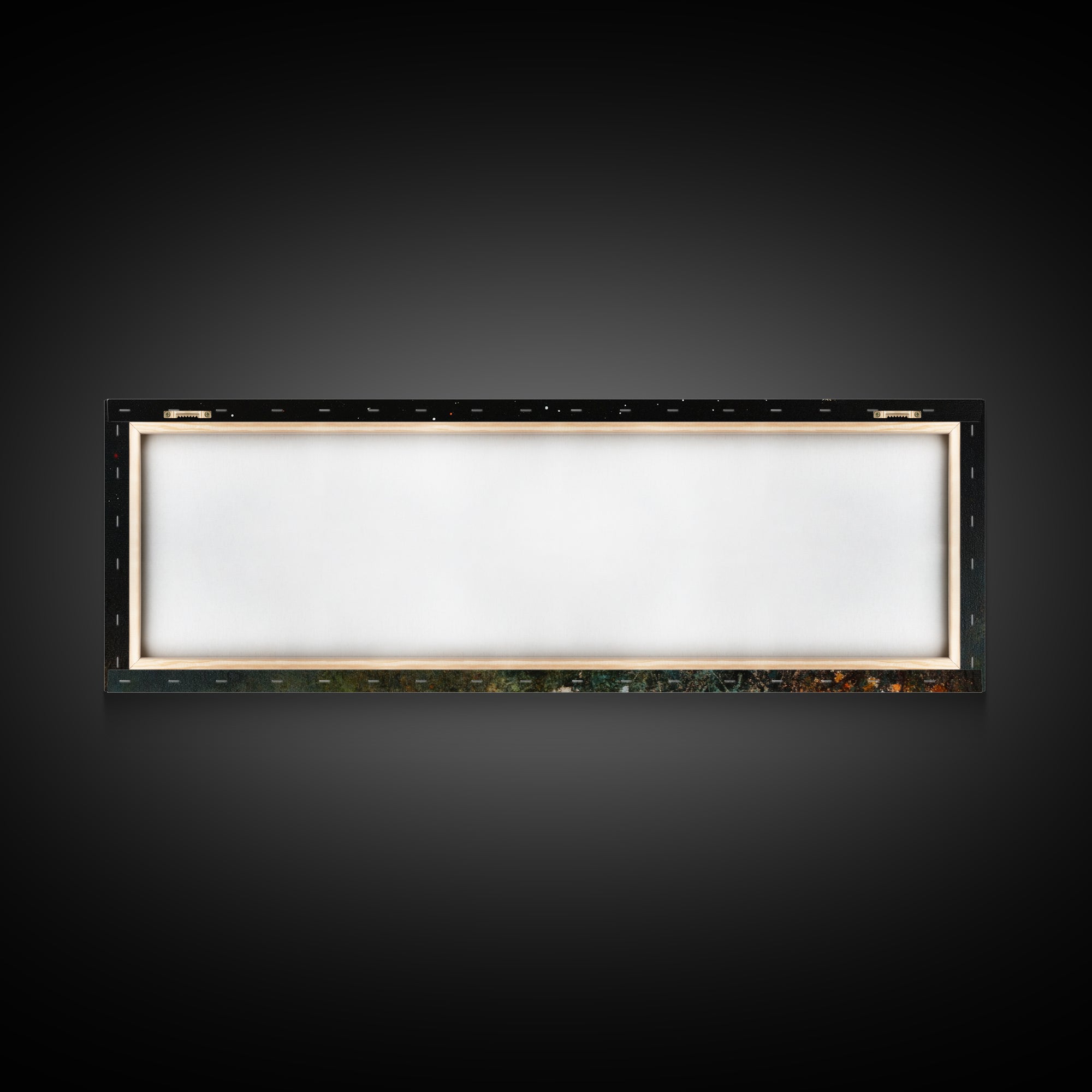 Dark & Moody Wild Flowers Under a Full Moon, Framed Canvas Print, Panoramic Extra Wide Wall Art, Oversized Home Decor