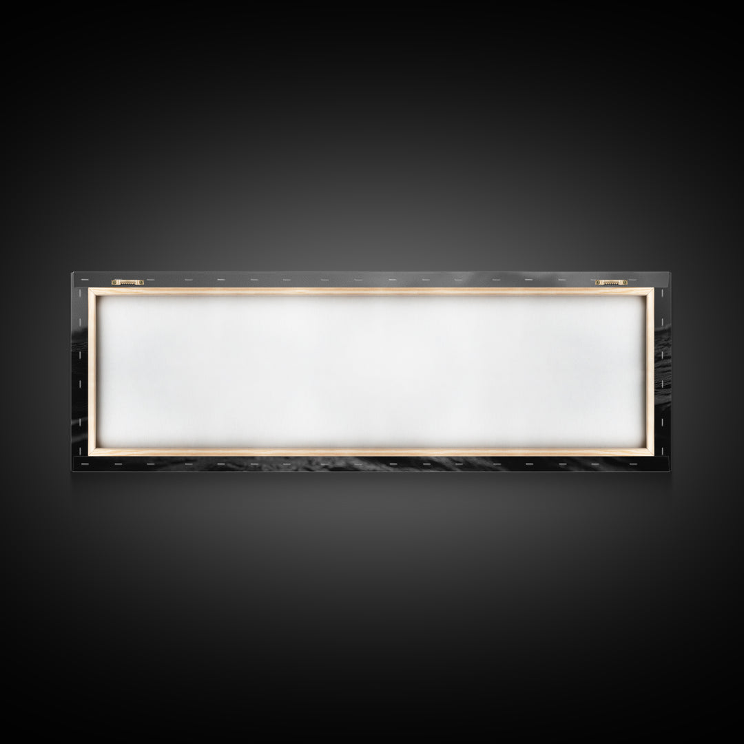 Black and White Ocean Photography Style Print, Panoramic Wall Art, Wood Framed Canvas Art, Seascapes, Nautical Decor