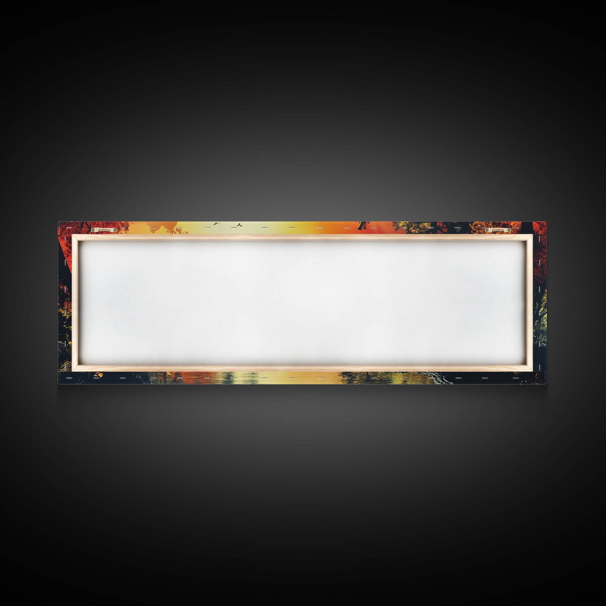 Dark and Moody Landscape, Sunset in the Valley, Framed Canvas Print, Original Artwork Gift Idea, Horizontal Print, Above Sofa, Lake House Decor, Lake Art