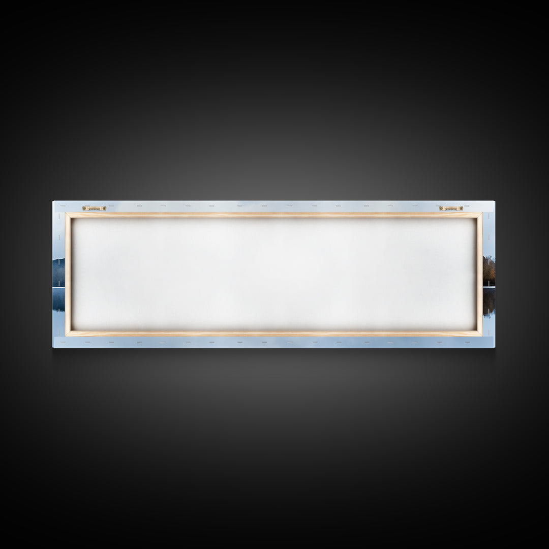 Calm - Reflections In The Lake On An Overcast Day - Panoramic Print - Original Painting Print - Landscape Oversized Painting Art