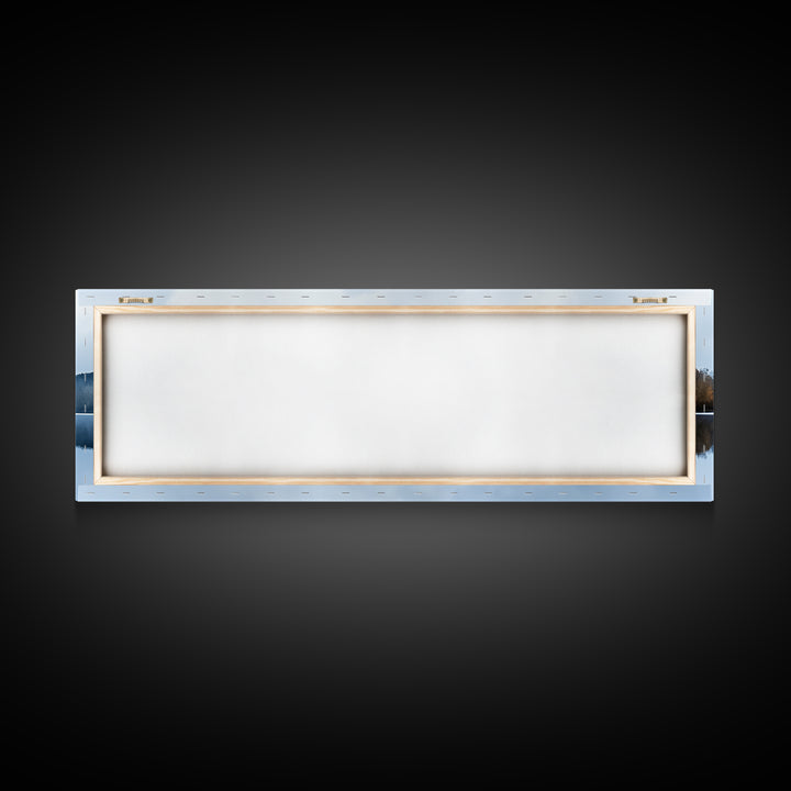 Calm - Reflections In The Lake On An Overcast Day - Panoramic Print - Original Painting Print - Landscape Oversized Painting Art