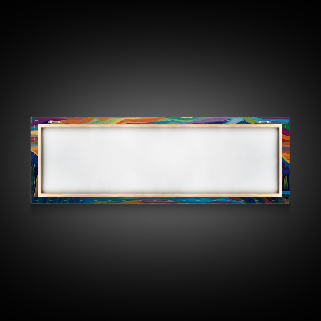 Abstract Mountain Painting Print, Stained Glass Style Art, Surrealist Landscape Painting, Abstract Landscape Painting Wall Art