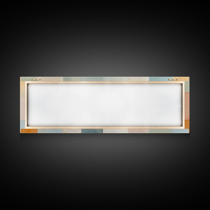 MCM Style Abstract Square, Framed Canvas Print, Mid-Century Modern Wall Art, Pastel Colors, Large Horizontal Wall Art Print