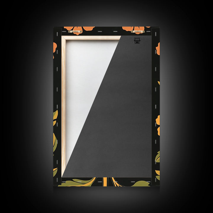 Abstract Geometric Flowers, Minimalist Botanical Floral Canvas Wall Art Print, Mid Century Modern Boho Decor, Neutral Subdued Flower Art