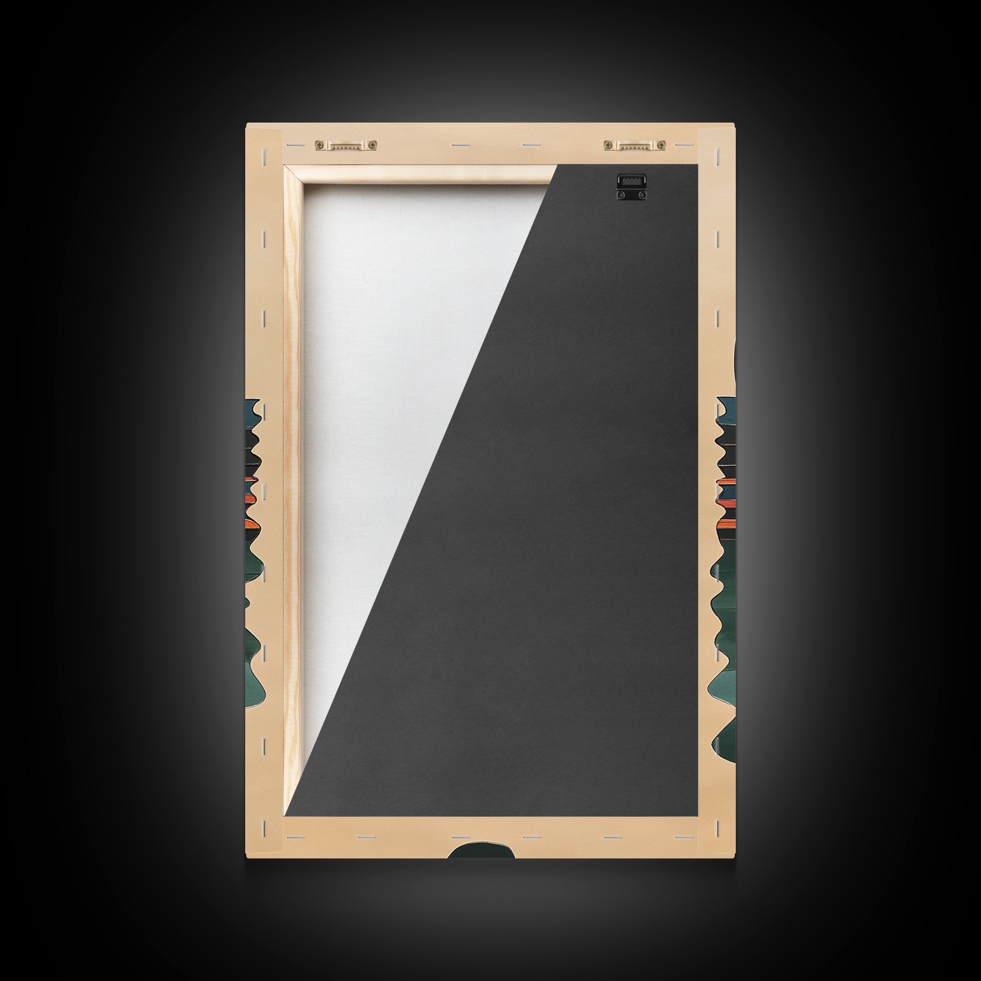 Art Deco Sunset Over The Ocean, Minimalist Home Decor Canvas Print, Emerald Green Ocean With Sunrise, Boho Art