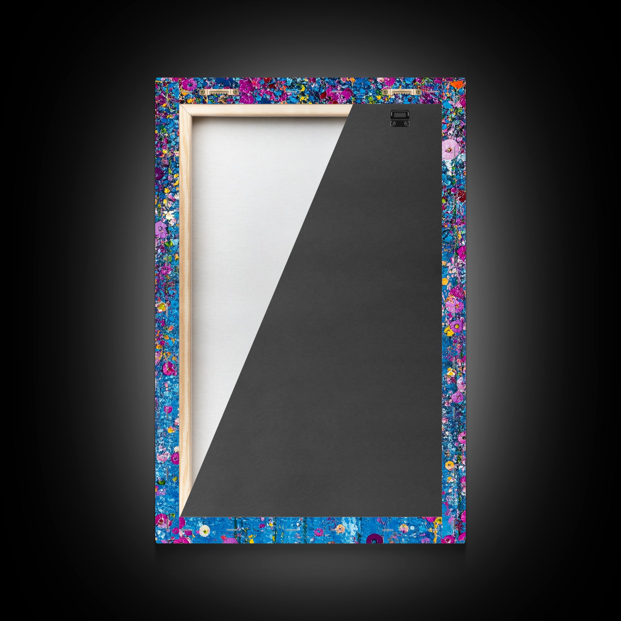 Botanical Wall Art Framed Canvas Print, Bright Blue Wild Flower Painting Print, Flower Painting, Girls Room Decor, Gift For Her