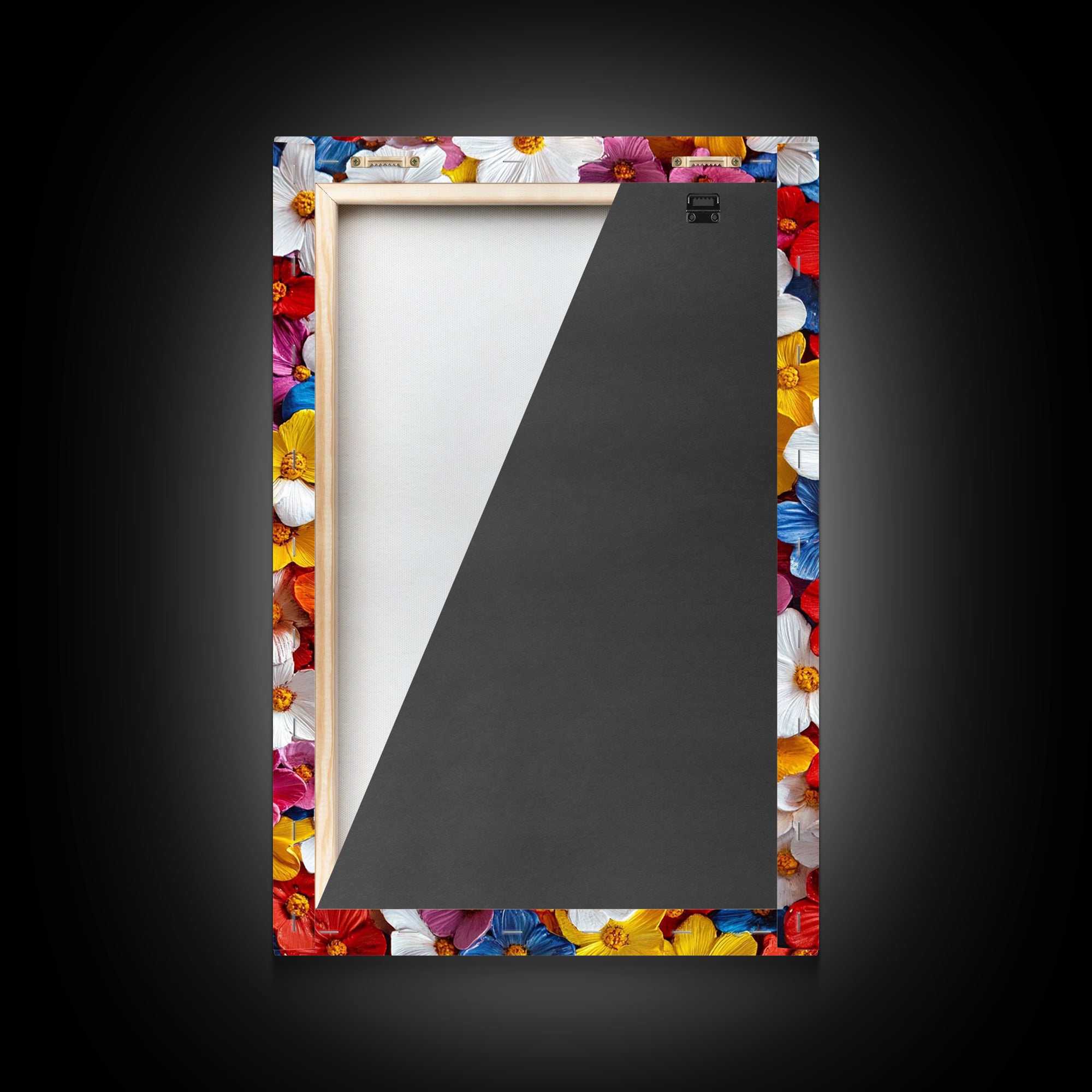 Botanical Prints Wall Art, Framed Canvas Print, 3D Effect Flower Art, Modern Art, Cute Room Decor, Aesthetic Decor, Trendy Wall Art