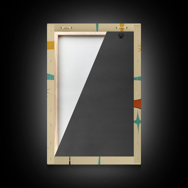 Art Deco Star Burst Canvas Print Wall Art, Retro 50s Style, Starburst, Mid-Century Modern Wall Art