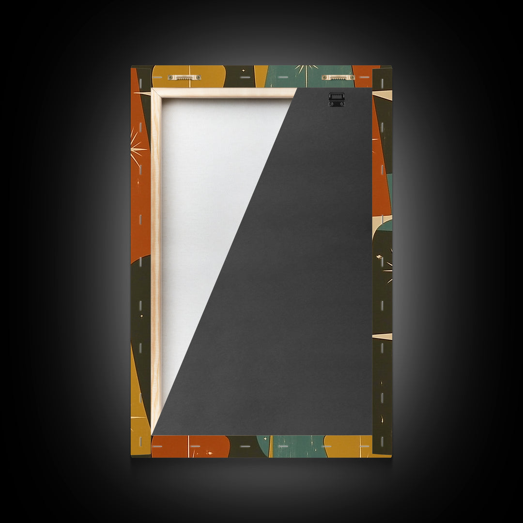 Art Deco Star Burst Canvas Print Wall Art, Retro 50s Style, Starburst, Mid-Century Modern Wall Art, Boho Decor